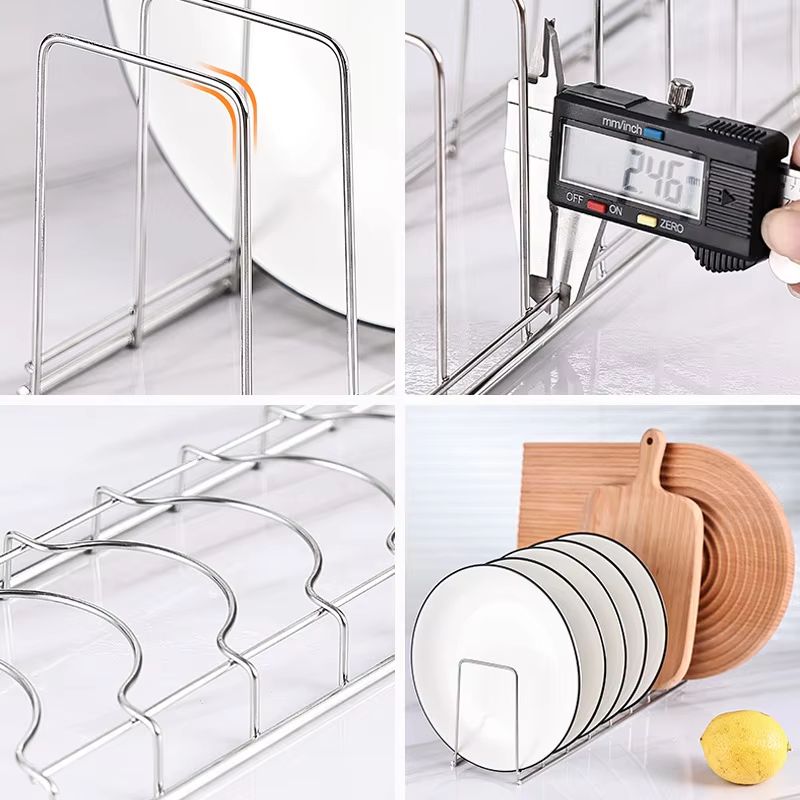 Stainless Steel Kitchen Dish Rack Organizer Plate Pot Lid And Utensil Drying Stand 4