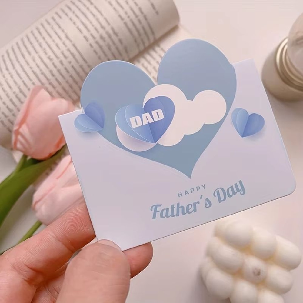 10PCS Greeting Card Set Happy Mothers Day And HeartShaped Fathers Day Handwritten Blessing Cards 11