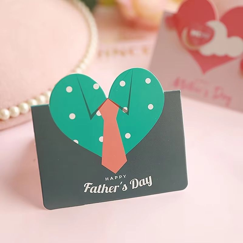 10PCS Greeting Card Set Happy Mothers Day And HeartShaped Fathers Day Handwritten Blessing Cards 4