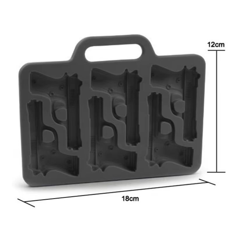 3D Ice Cube Mold Set With Gun Bullet And Grenade Shapes Creative Summer Whiskey And Drink Maker 4
