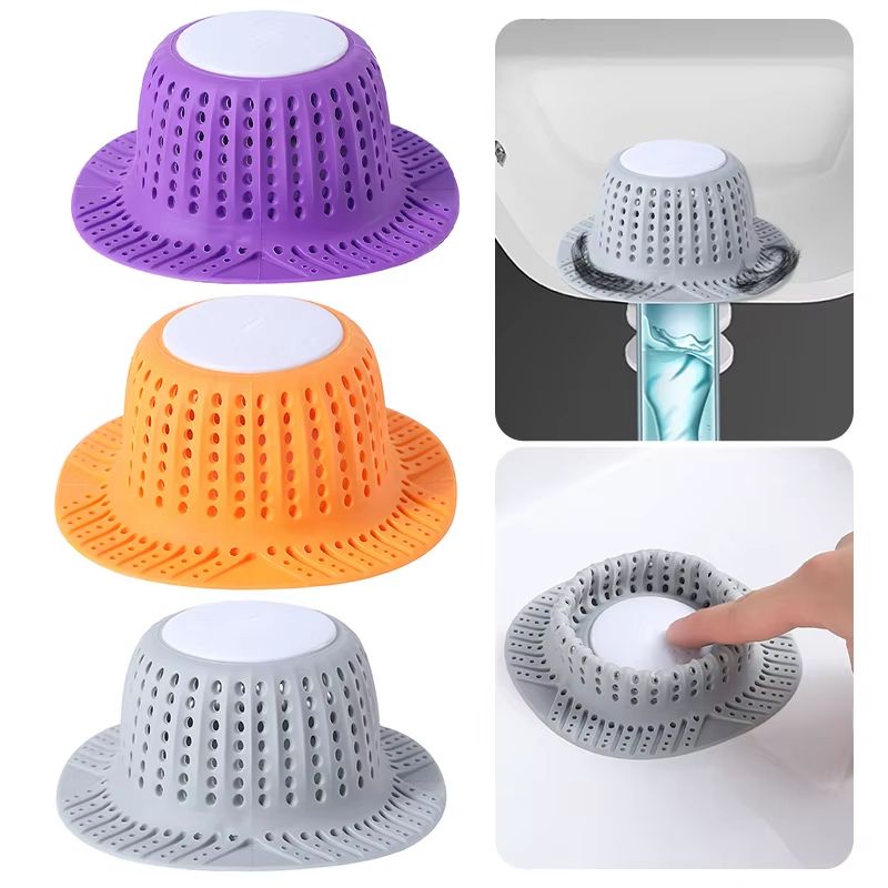 Silicone Floor Drain Hair Catcher AntiClogging Sink And Bathtub Filter Strainer 0