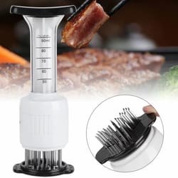 multifunctional meat tenderizer needle with marinade injector syringe - stainless steel kitchen tool