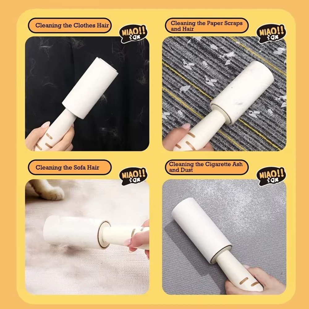 Cute CatShape Hair Remover Roller Tearable Adhesive Paper Sticky Brush For Clothes And Home 4