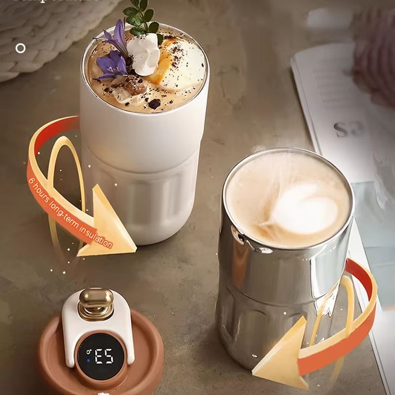 Smart Temperature Display Stainless Steel Vacuum Thermos Bottle 450ML Insulated Coffee Mug 4
