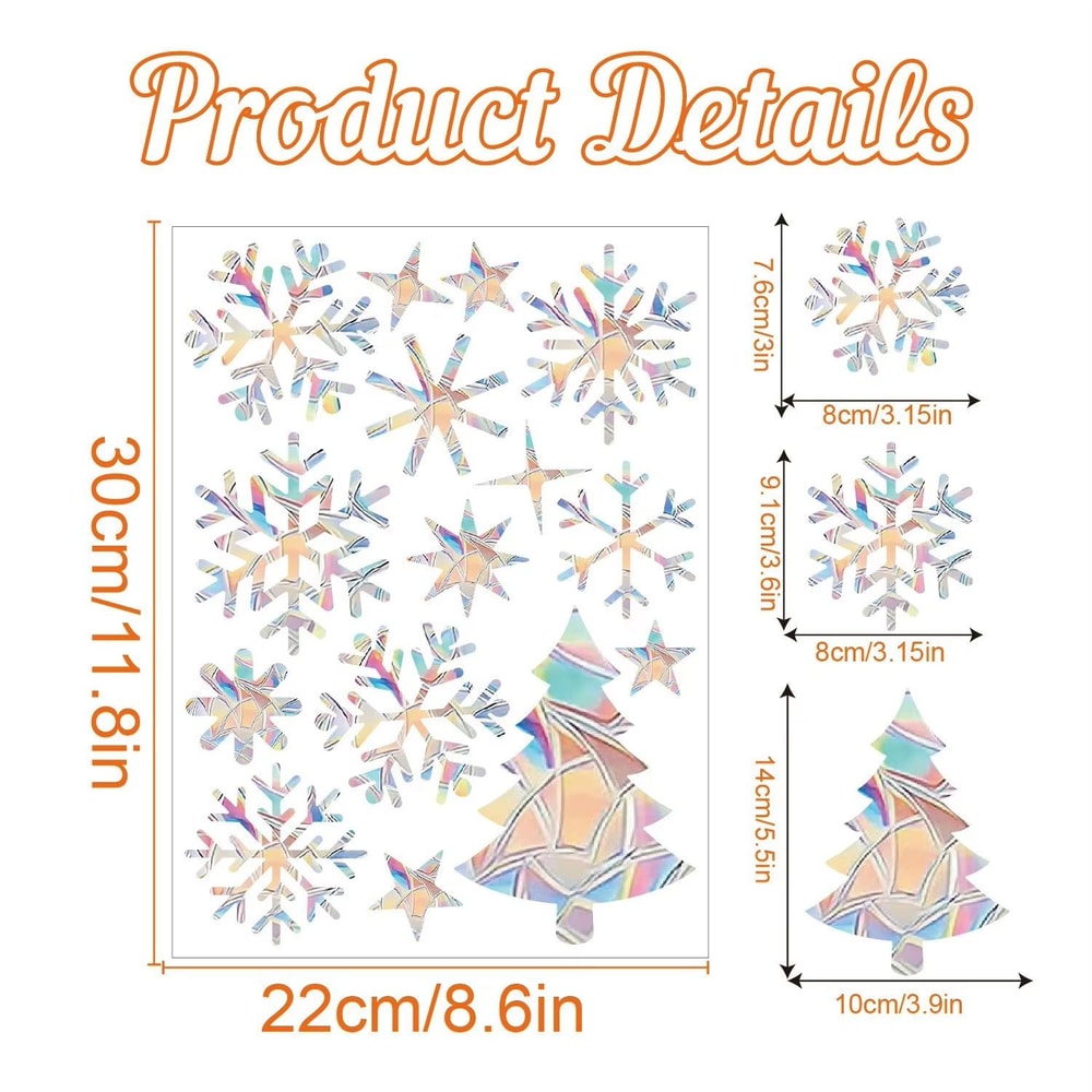 Rainbow Prism Window Sticker For Glass Cat Stars Moon Anti Collision Decoration 5