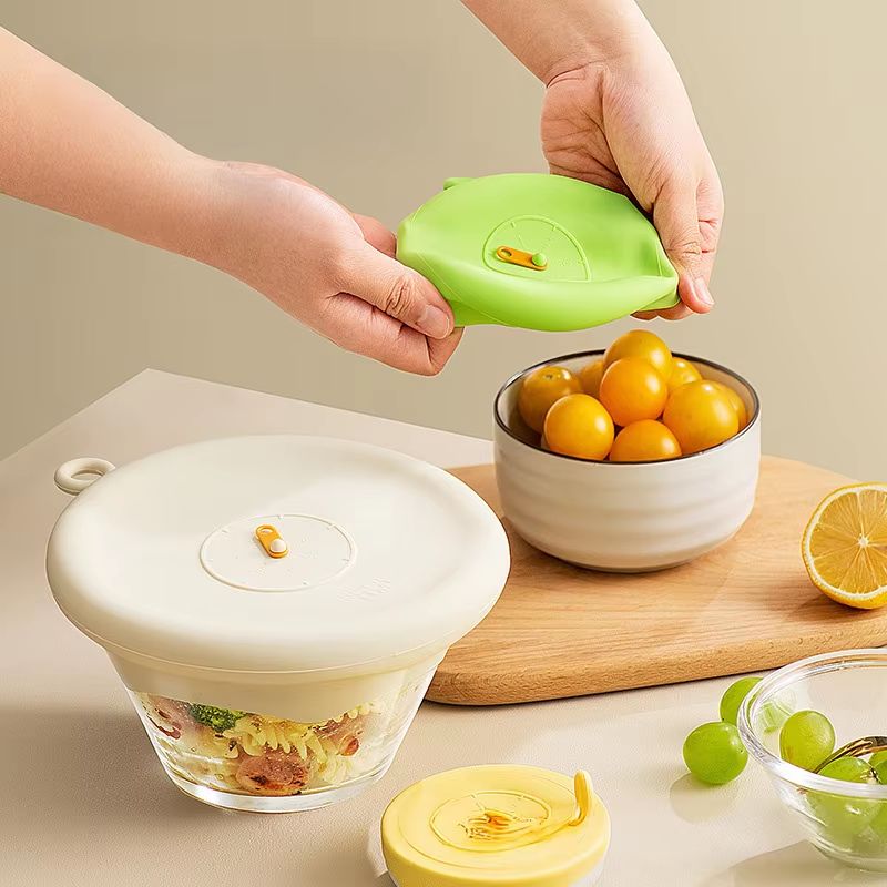 2 Piece Stretchable Silicone Food Covers Reusable Eco Friendly Fresh Keeping Lids 0