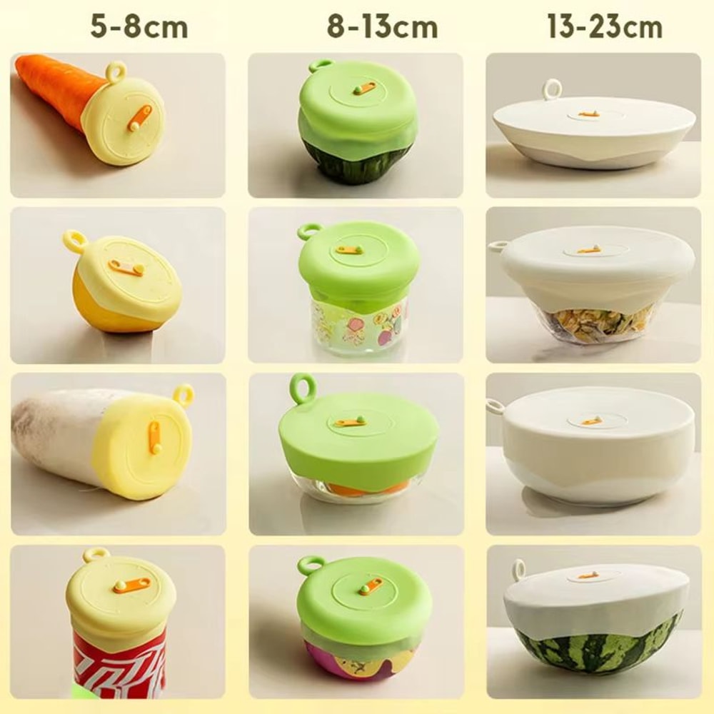 2 Piece Stretchable Silicone Food Covers Reusable Eco Friendly Fresh Keeping Lids 3