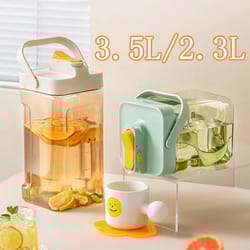large capacity refrigerator beverage dispenser with faucet cold water and juice kettle