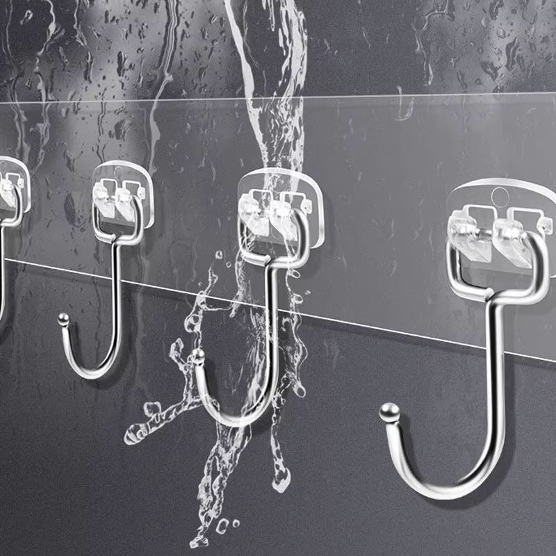 Transparent Multi Row Adhesive Wall Hooks Strong Clear Door And Wall Organizer 4