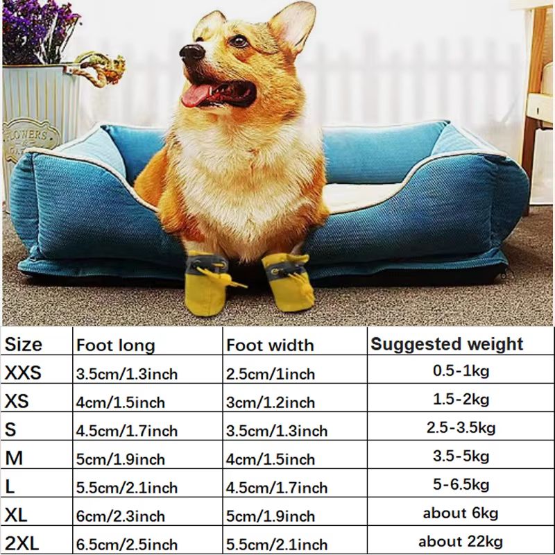 4 Piece Waterproof Anti Slip Dog And Cat Winter Boots Warm Velvet Pet Shoes 1