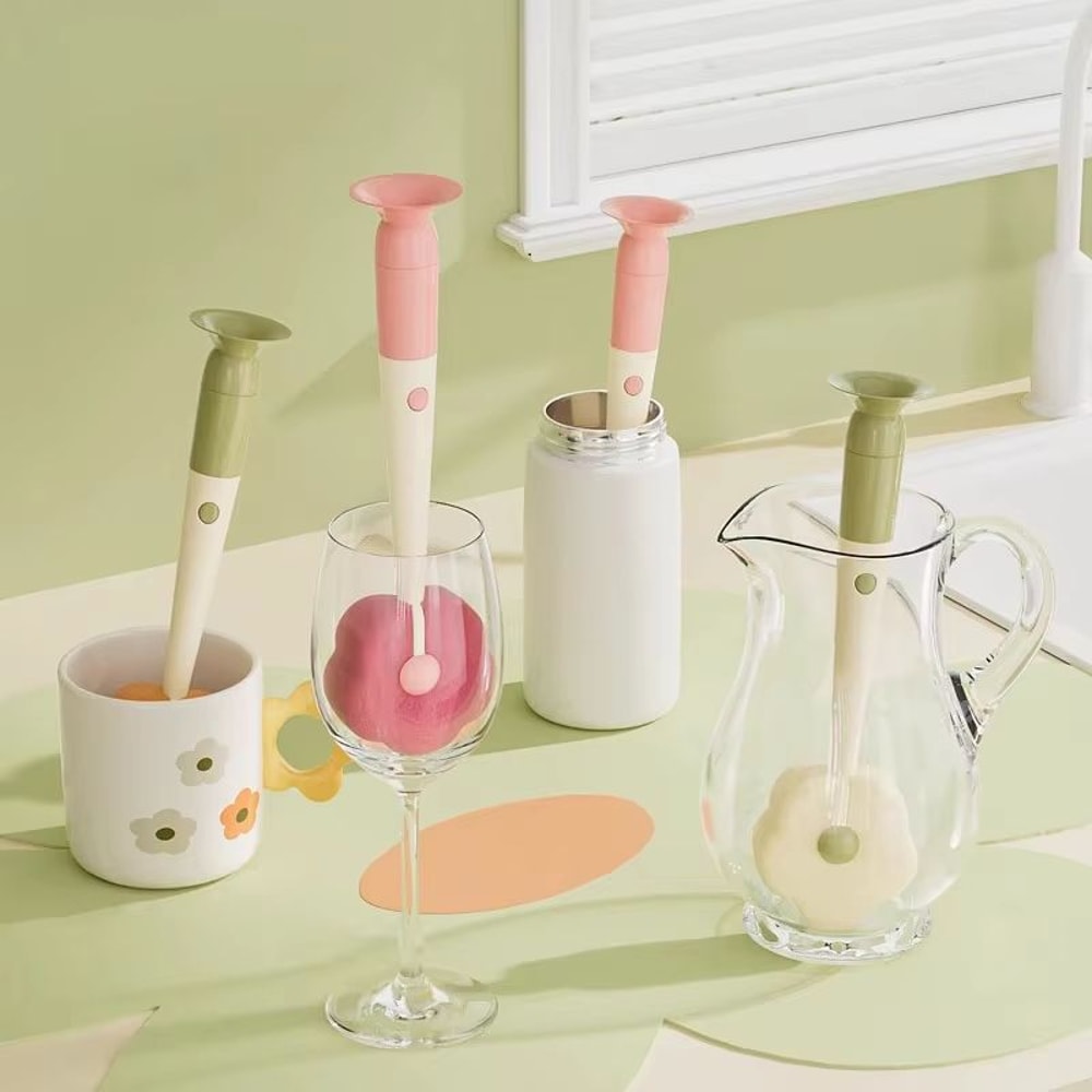 3in1 Baby Bottle And Travel Mug Cleaning Brush Long Handle Portable Scrubber 3