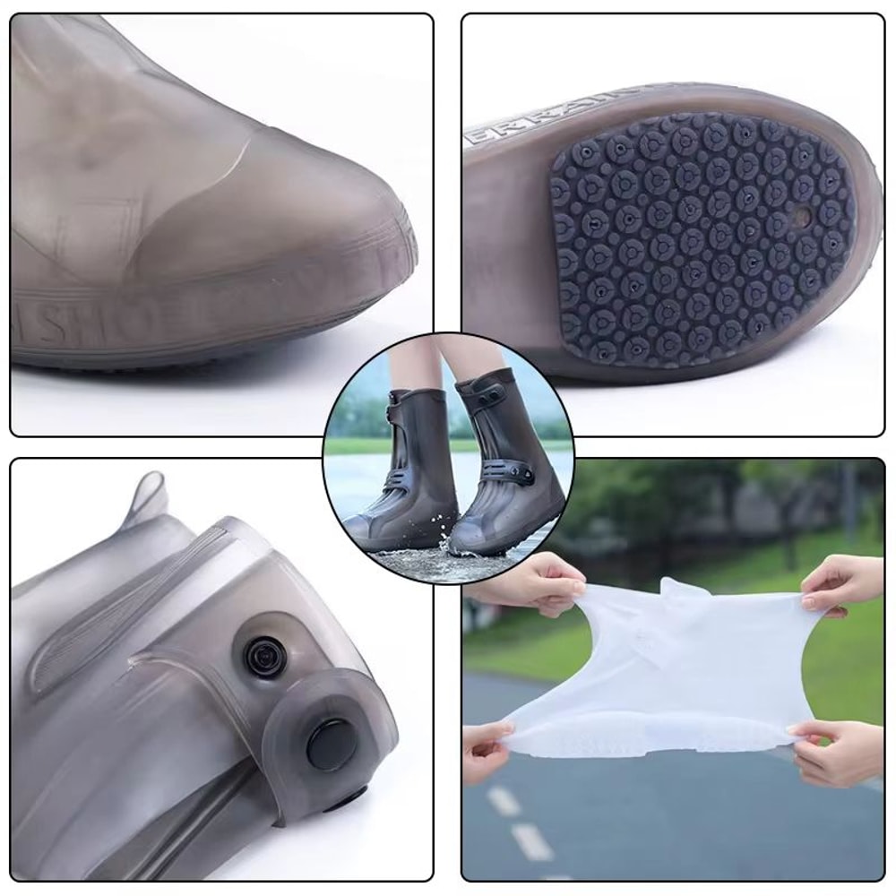 Reusable Waterproof Anti Slip Rain Shoe Covers Outdoor Protection For Adults And Children 4
