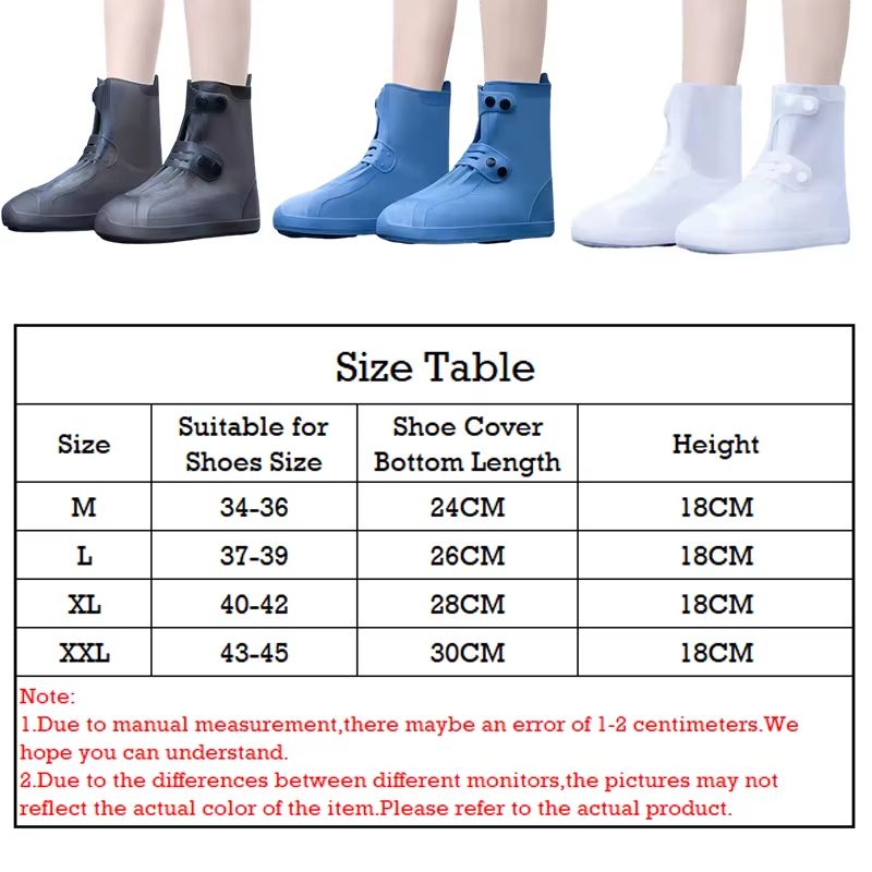 Reusable Waterproof Anti Slip Rain Shoe Covers Outdoor Protection For Adults And Children 5