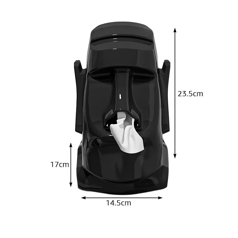 Creative Stone Figure Tissue Box With Storage Rack For Household Organization 6