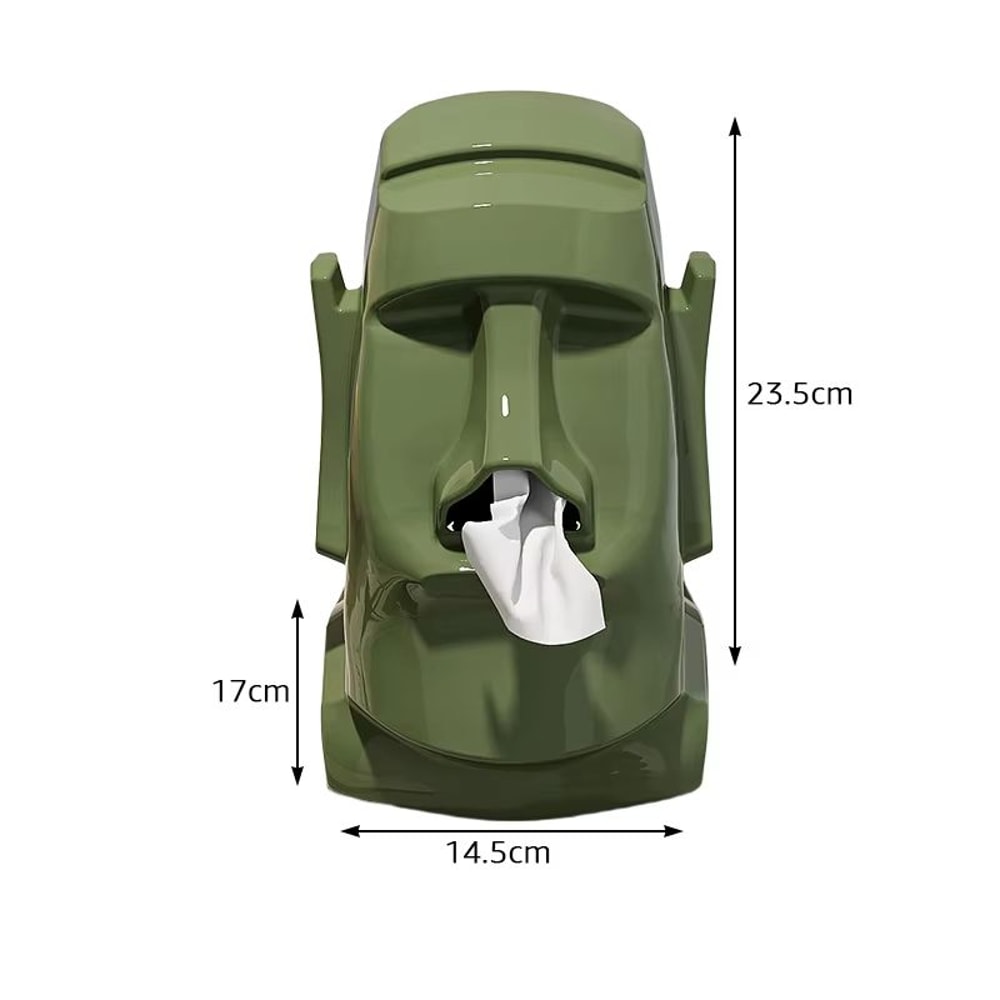 Creative Stone Figure Tissue Box With Storage Rack For Household Organization 7
