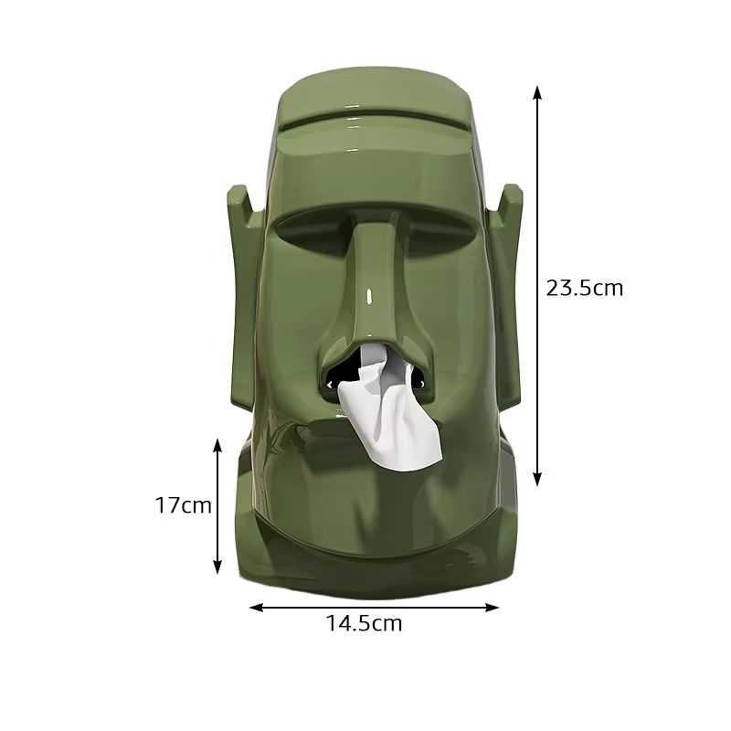 Creative Stone Figure Tissue Box With Storage Rack For Household Organization 7