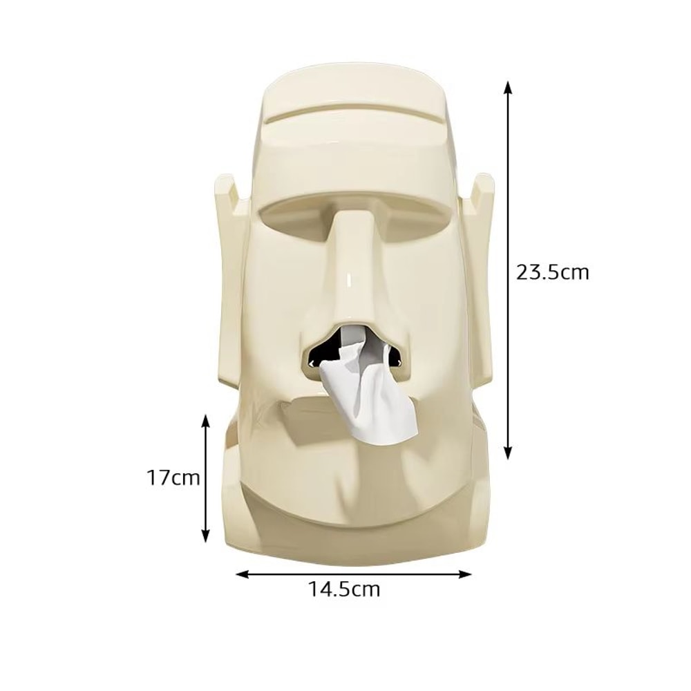 Creative Stone Figure Tissue Box With Storage Rack For Household Organization 8