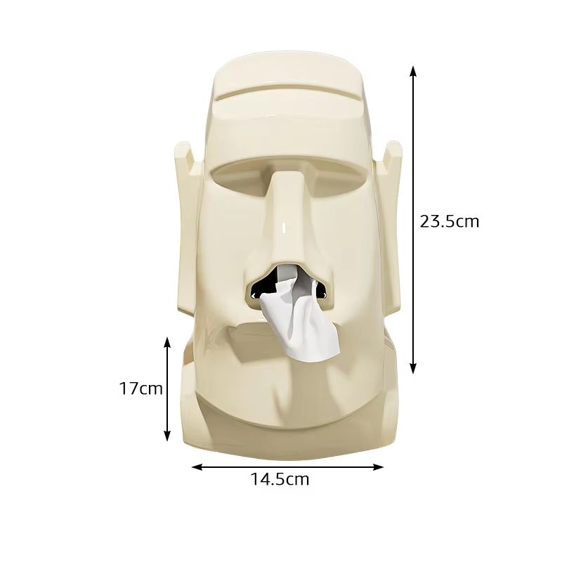 Creative Stone Figure Tissue Box With Storage Rack For Household Organization 8