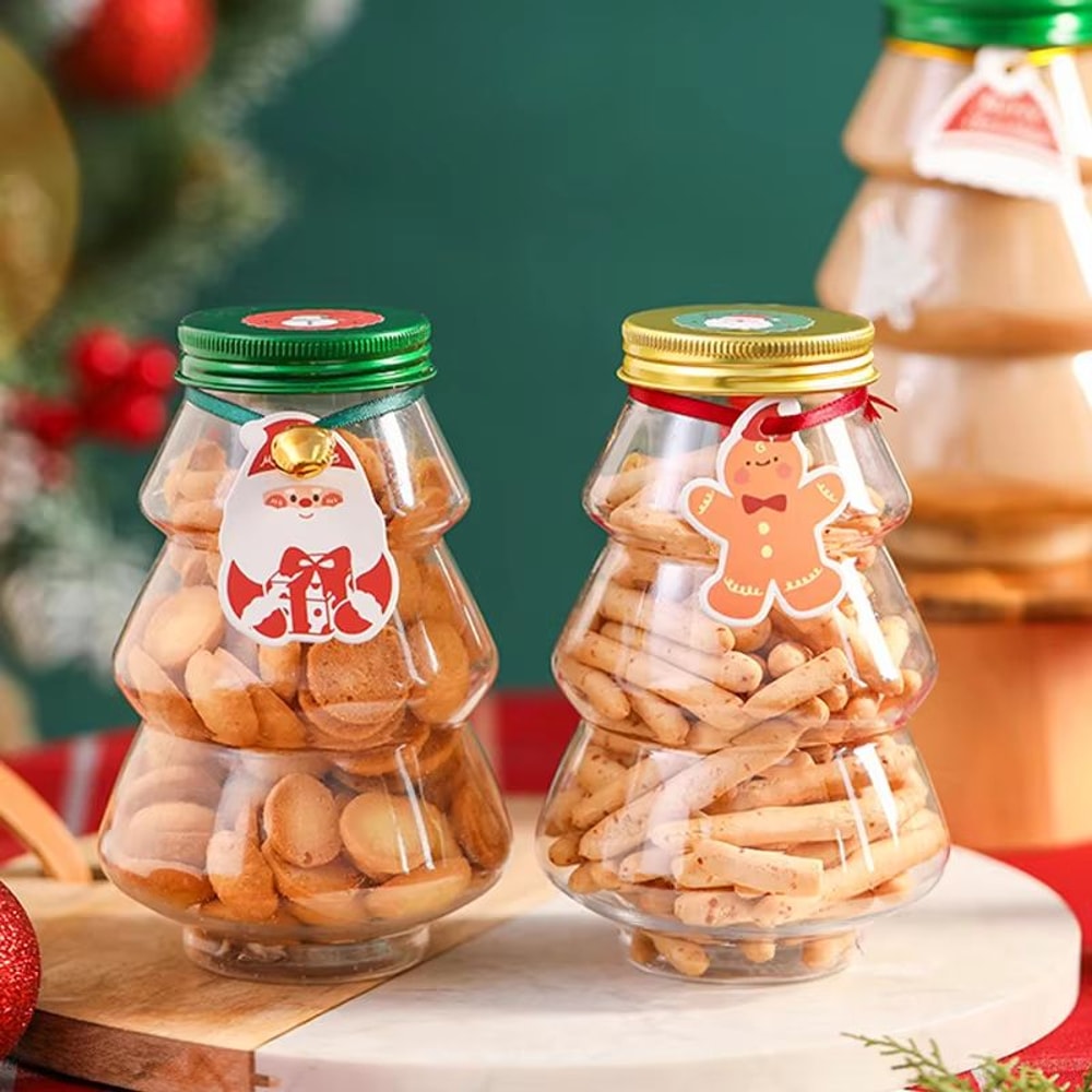 Christmas Tree Sweet Jar Favor Gift Box For DIY Candy Snack Chocolate Packing 0
