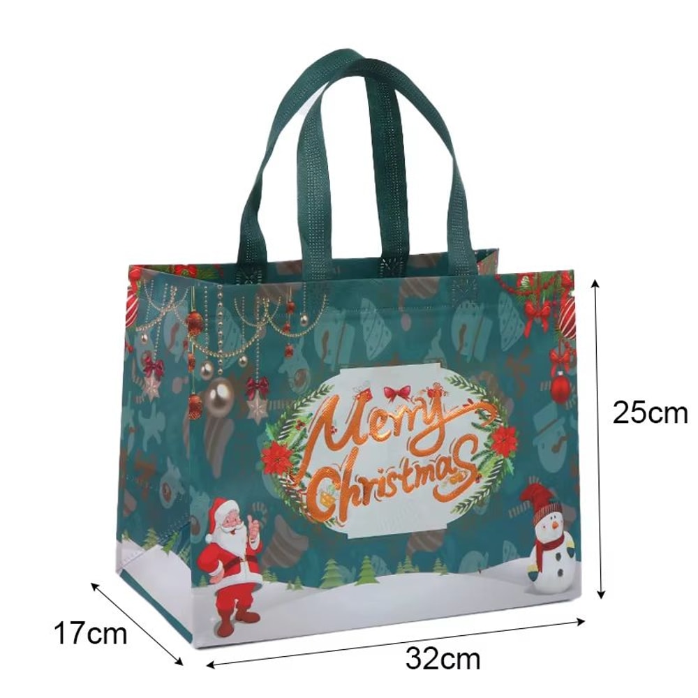 5 Piece Christmas Gift Bags Non Woven Santa Claus Handle Packaging Bags 5