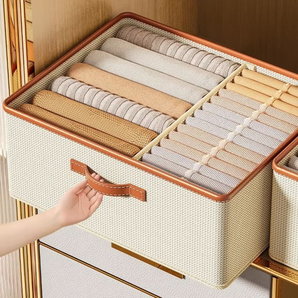 Foldable Clothes Storage Organizer Box For Closet And Drawer Organization 0