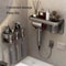 Aluminum Wall Mounted Punch Free Toothbrush And Toothpaste Holder Metal Bathroom Storage Rack 2