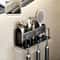 Aluminum Wall Mounted Punch Free Toothbrush And Toothpaste Holder Metal Bathroom Storage Rack 7