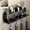 Aluminum Wall Mounted Punch Free Toothbrush And Toothpaste Holder Metal Bathroom Storage Rack 8