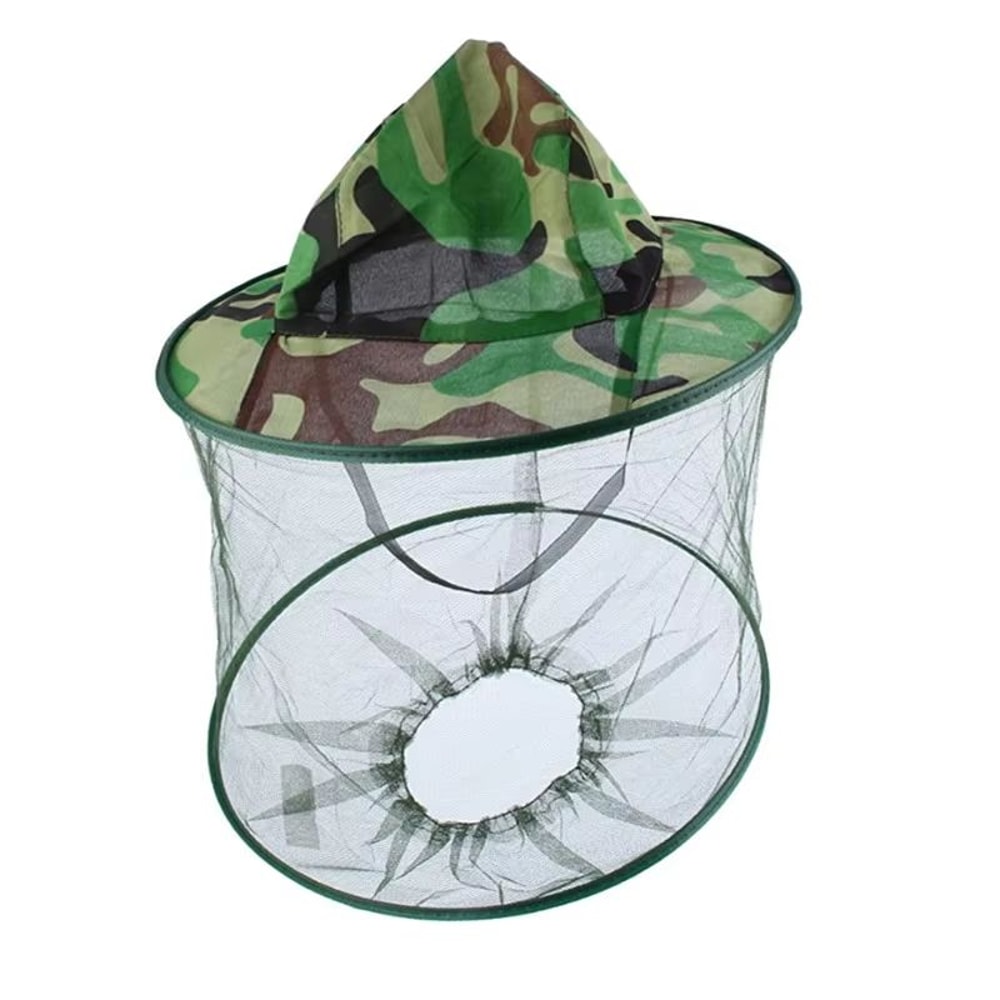 Camouflage Beekeeping Protective Mesh Face Hat Anti Mosquito Outdoor Fishing Face Mask 0
