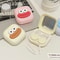 Portable Cute Sausage Style Contact Lens Case With Tweezer And Suction Stick Set 0