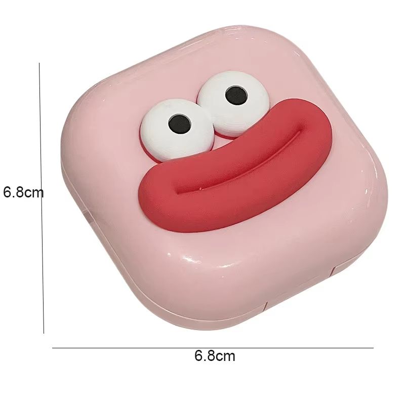 Portable Cute Sausage Style Contact Lens Case With Tweezer And Suction Stick Set 5