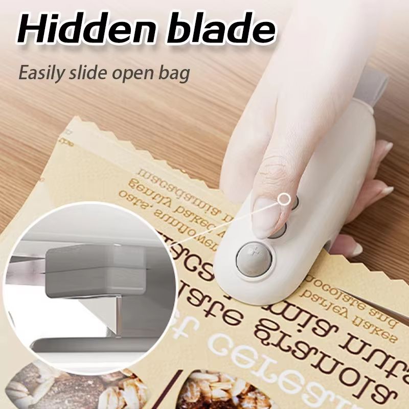 USB Rechargeable Mini Handheld Plastic Bag Sealing Machine 2in1 Heat Sealer For Snacks And Food Sto 2