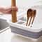 Foldable Dish Rack Portable Dinnerware Drainer Basket With Bowl And Chopstick Holders 4