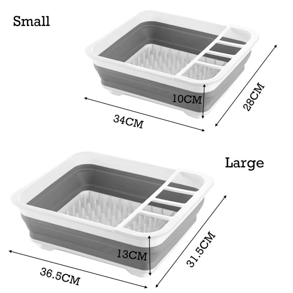 Foldable Dish Rack Portable Dinnerware Drainer Basket With Bowl And Chopstick Holders 5