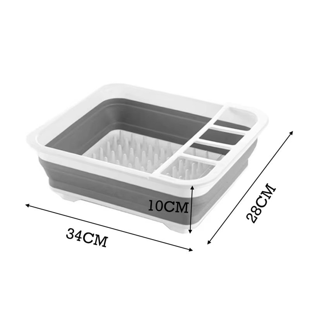 Foldable Dish Rack Portable Dinnerware Drainer Basket With Bowl And Chopstick Holders 6