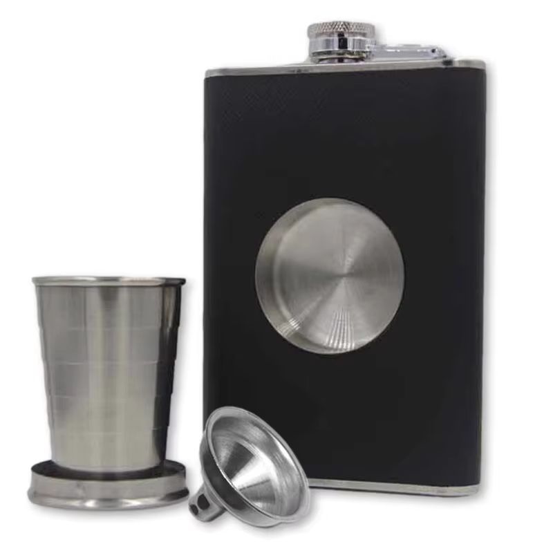 Stainless Steel 8 Oz Hip Flask Set With Cup And Funnel Portable Alcohol Bottle Gift 0