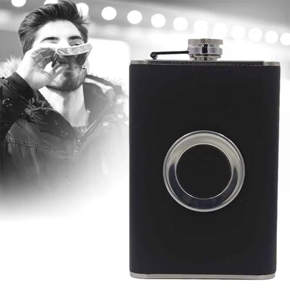 Stainless Steel 8 Oz Hip Flask Set With Cup And Funnel Portable Alcohol Bottle Gift 5