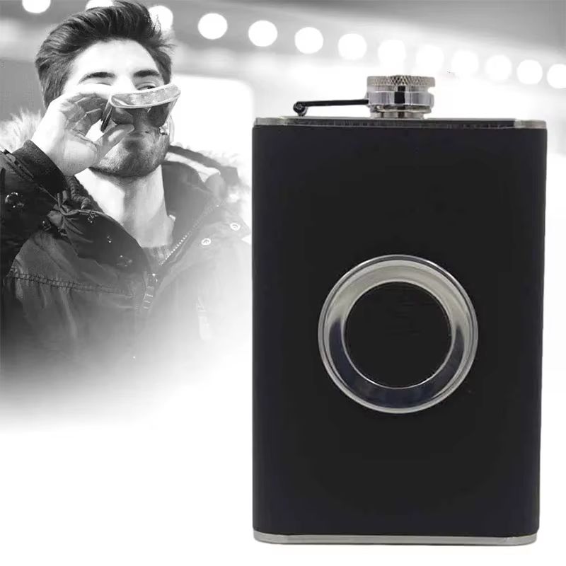 Stainless Steel 8 Oz Hip Flask Set With Cup And Funnel Portable Alcohol Bottle Gift 5