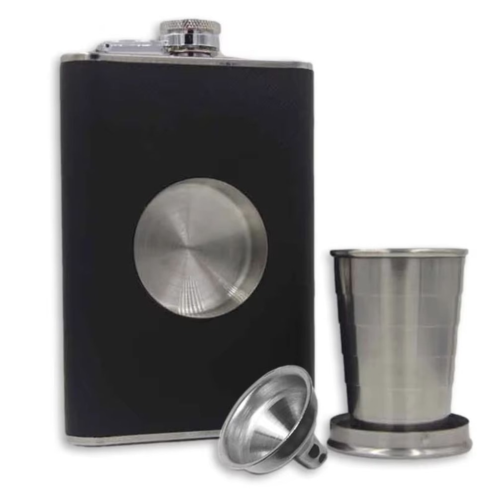 Stainless Steel 8 Oz Hip Flask Set With Cup And Funnel Portable Alcohol Bottle Gift 6