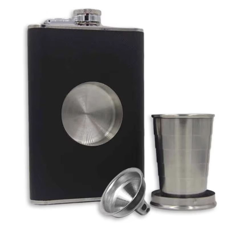 Stainless Steel 8 Oz Hip Flask Set With Cup And Funnel Portable Alcohol Bottle Gift 6