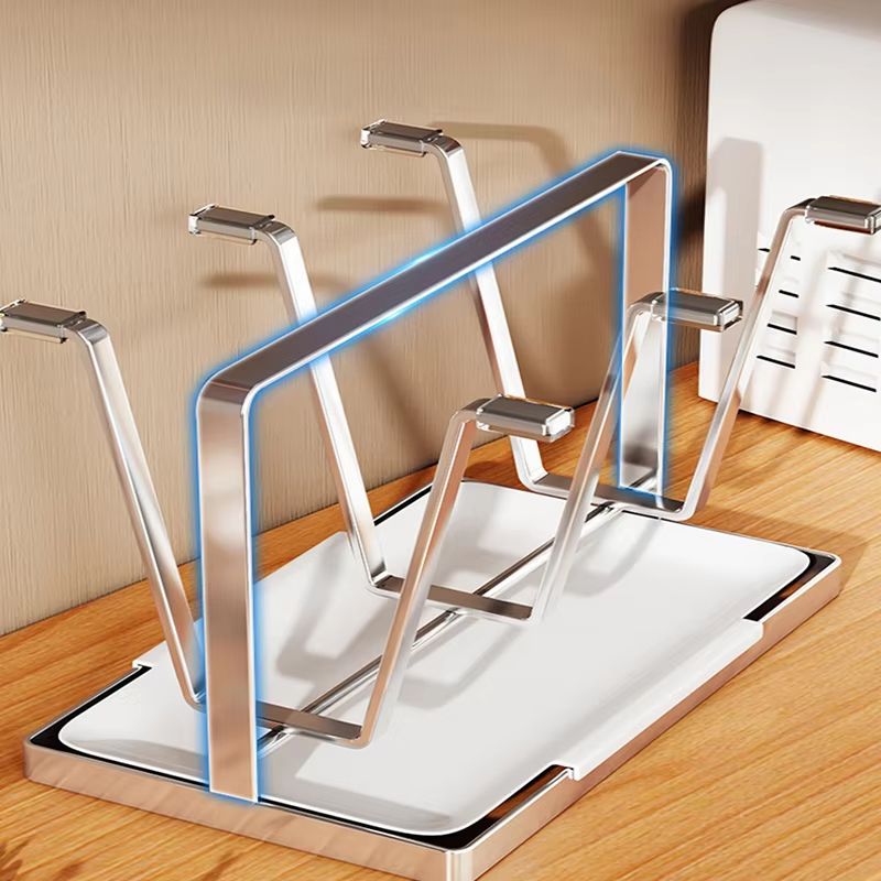 Stainless Steel Cup Holder With Drip Tray AntiSlip DustProof Glass Cup Stand 3