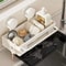 Suction Cup Storage Shelf Punch Free Wall Mounted Space Saving Kitchen Bathroom Rack 2