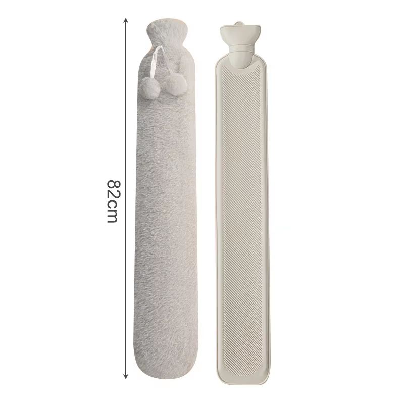 Long Hot Water Bottle With Plush Cover AntiBurst Hand Warmer For Winter Sleep 7