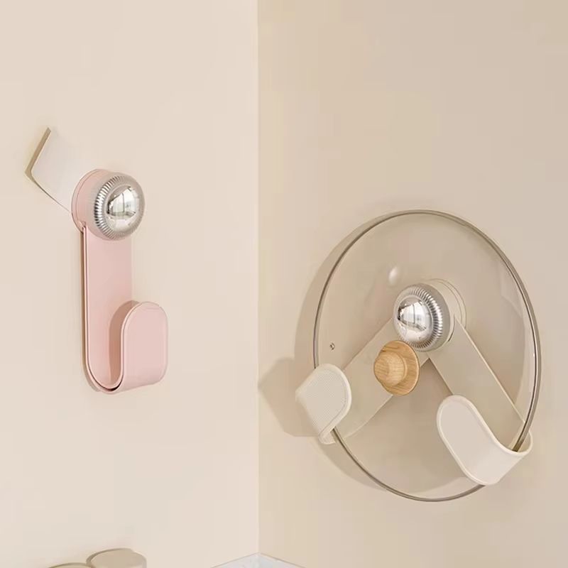 Suction Cup Rotating Pot Lid Rack No Punching Kitchen Utensil Storage Organizer 0