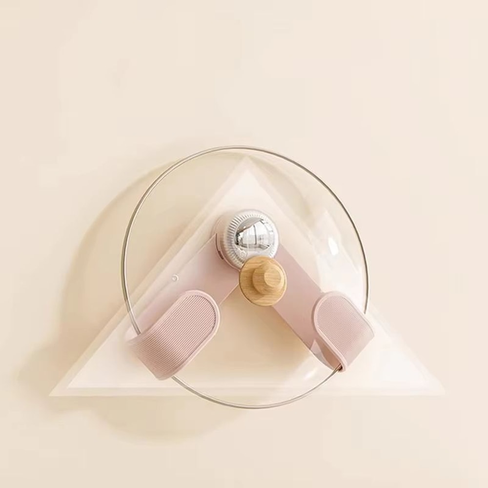 Suction Cup Rotating Pot Lid Rack No Punching Kitchen Utensil Storage Organizer 2