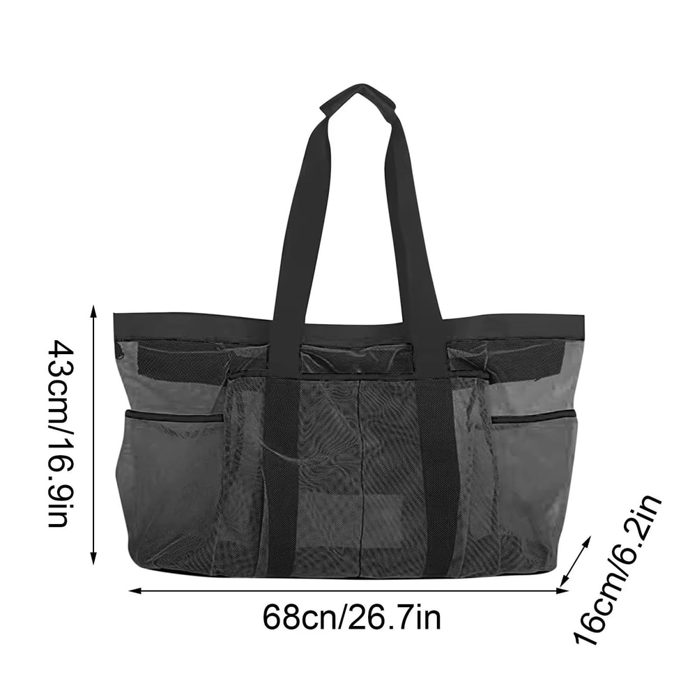 Extra Large Foldable Beach Bag With Mesh Breathable Panels And Zippered Side Pockets 5