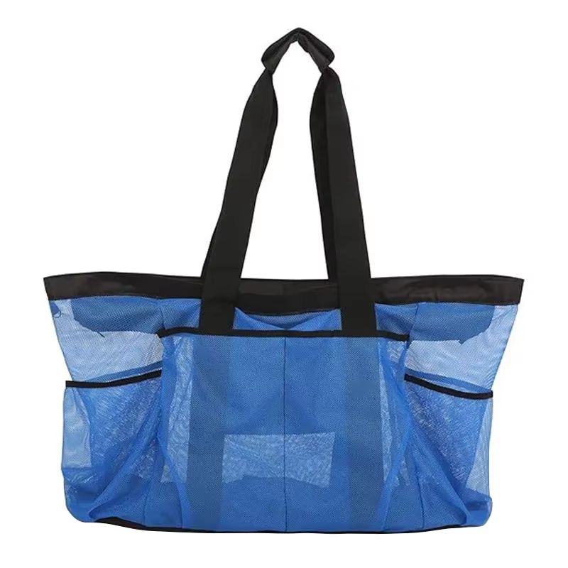 Extra Large Foldable Beach Bag With Mesh Breathable Panels And Zippered Side Pockets 6