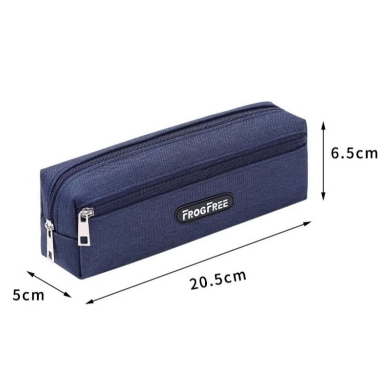 Canvas Pencil Case With Zipper Rectangular Stationery Pouch 5