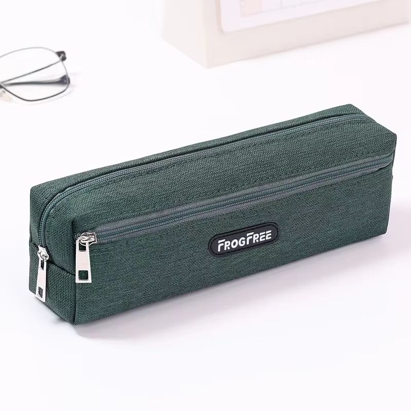 Canvas Pencil Case With Zipper Rectangular Stationery Pouch 8