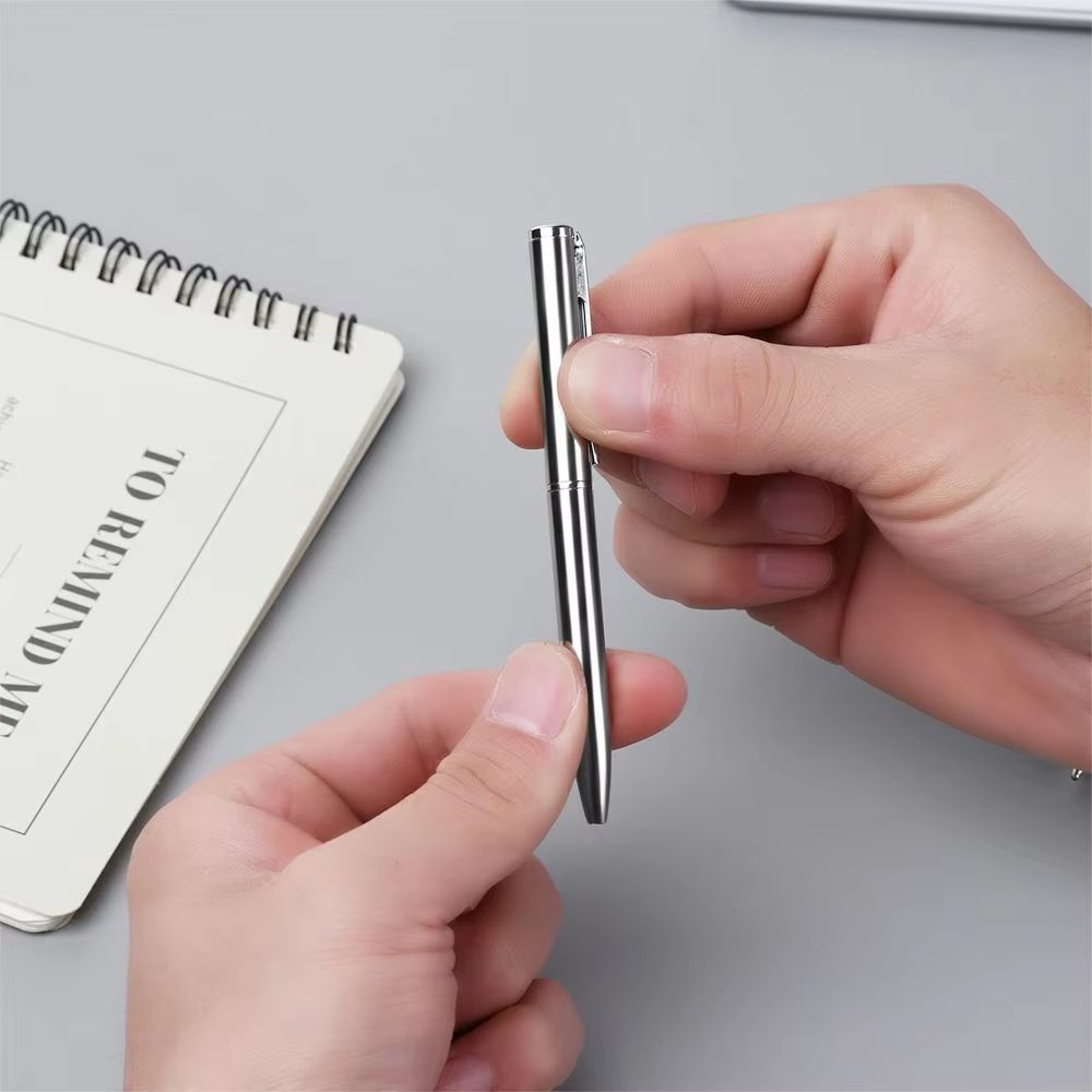 Mini Portable Metal Ballpoint Pen With Waterborne Ink And Multiple Color Refills 2